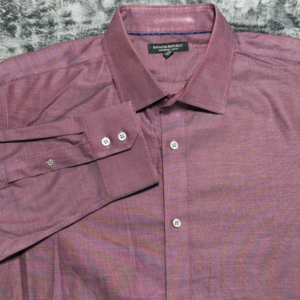 Banana Republic Button-Down Shirt Men XL Burgundy‎
